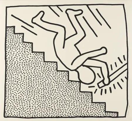 Zeefdruk Haring - Untitled (Plate 16) from The Blueprint Drawings