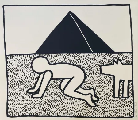 Zeefdruk Haring - Untitled (Plate 17) from The Blueprint Drawings