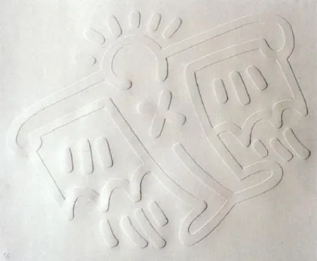 Zeefdruk Haring - White Icons: Batman