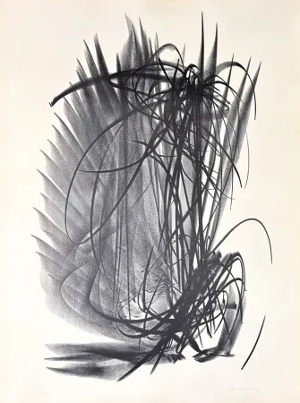 Lithografie Hartung - Hans Hartung (1904–1989) – L 121 – Lithograph on BFK Rives vellum paper – 1964