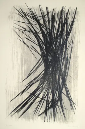 Lithografie Hartung - L 10, Schwarz, Grau