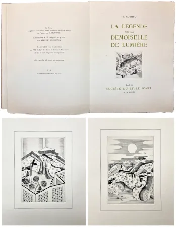 Geïllustreerd Boek Hasegawa - LA LÉGENDE DE LA DEMOISELLE DE LUMIÈRE. 46 gravures originales de Kiyoshi Hasegawa (1933).
