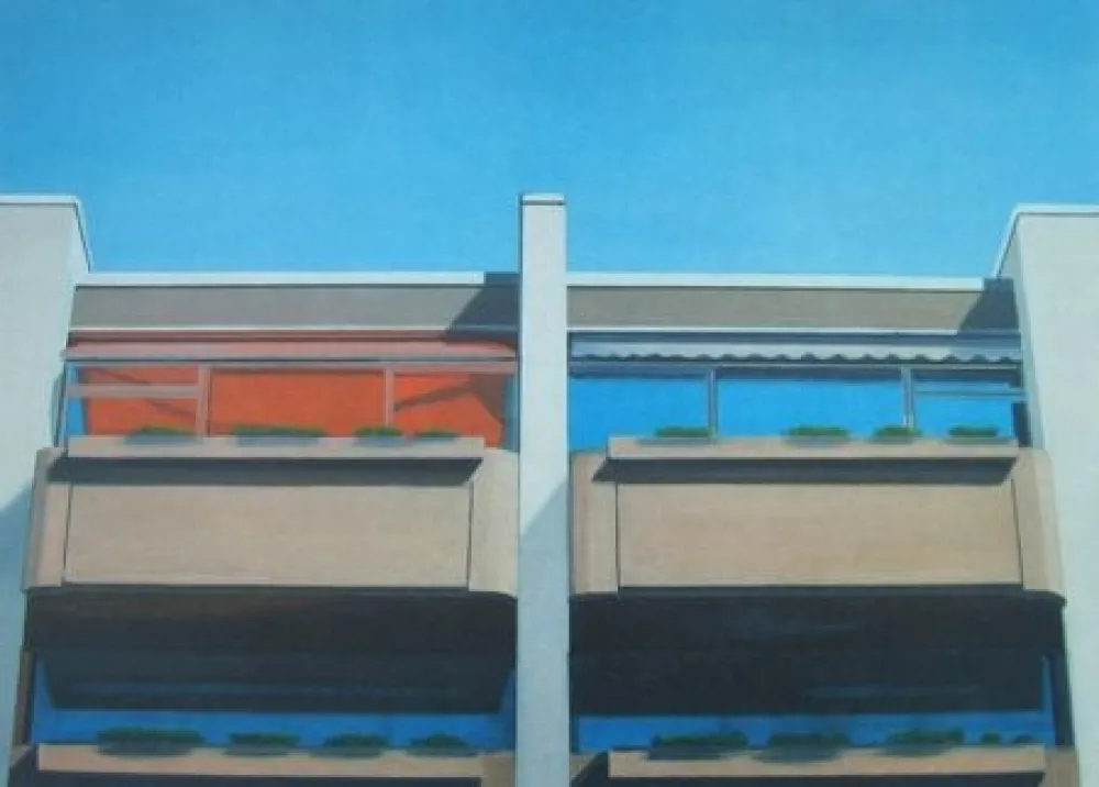 Lithografie Havekost - Vier Kabinen