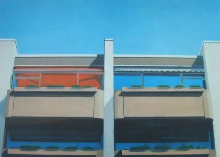 Lithografie Havekost - Vier Kabinen