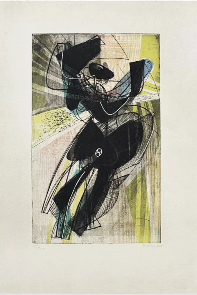 Gravure Hayter - La danse du soleil