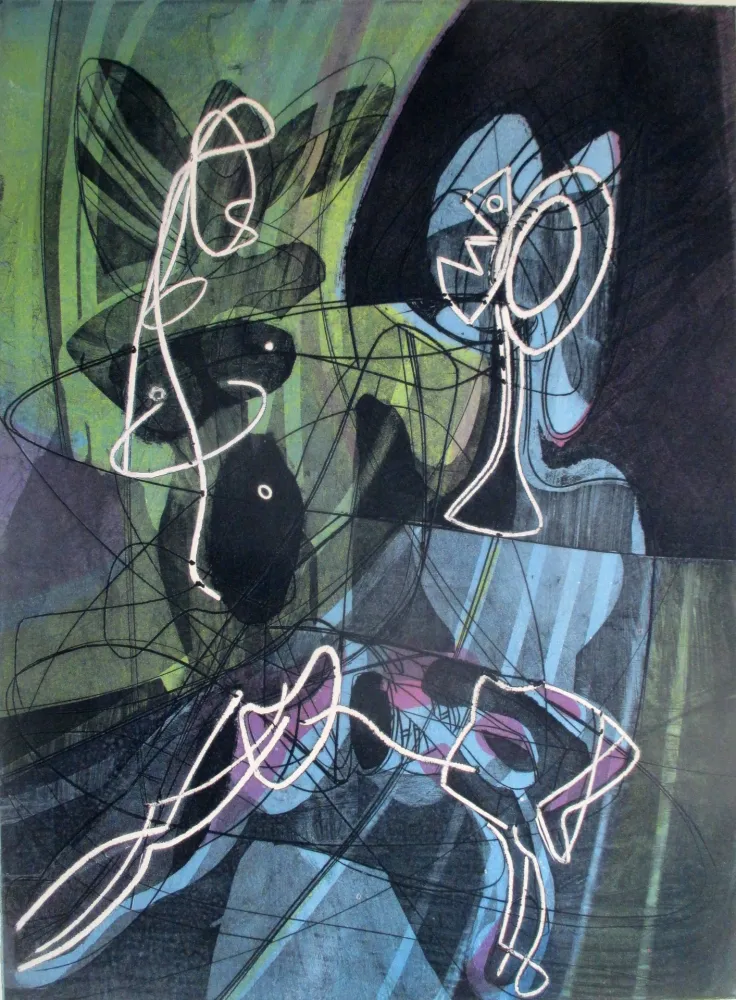 Aquatint Hayter - La lecon d'anatomie