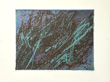 Gravure Hayter - Poissons volants