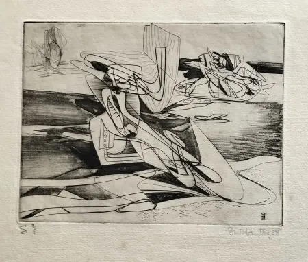 Gravure Hayter - Untitled, from Facile Proie
