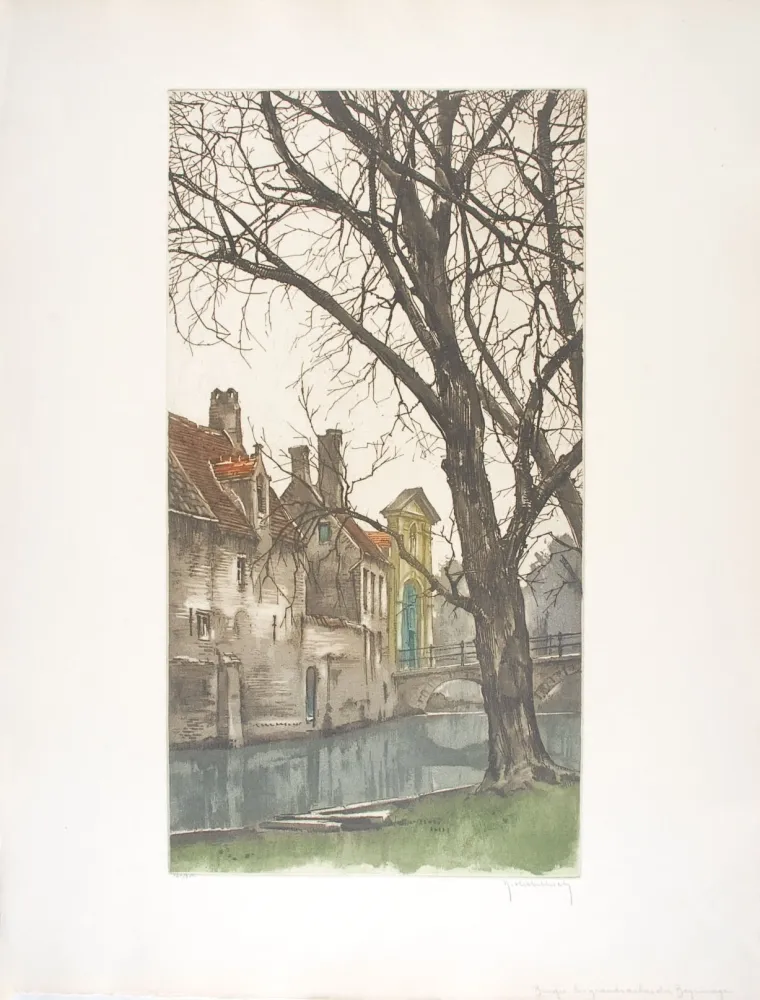 Ets Hebbelinck - Bruges : Les grands arbres du Béguinage.