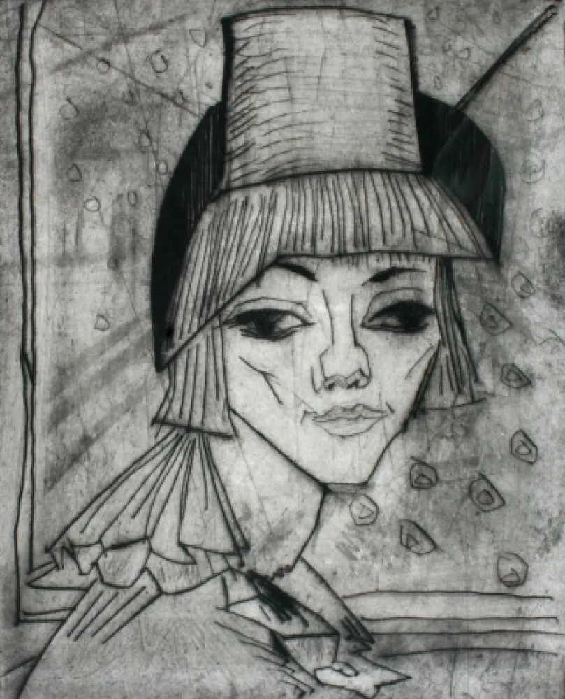 Droge Naald Heckel - Madchen Mit Hohem Hut