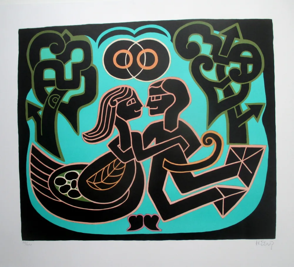 Lithografie Heerup - Love in the Ornamental Forest