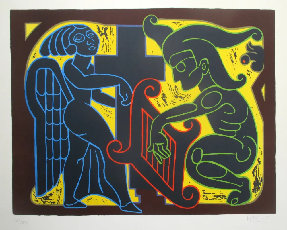 Lithografie Heerup - The Angel and the Jester