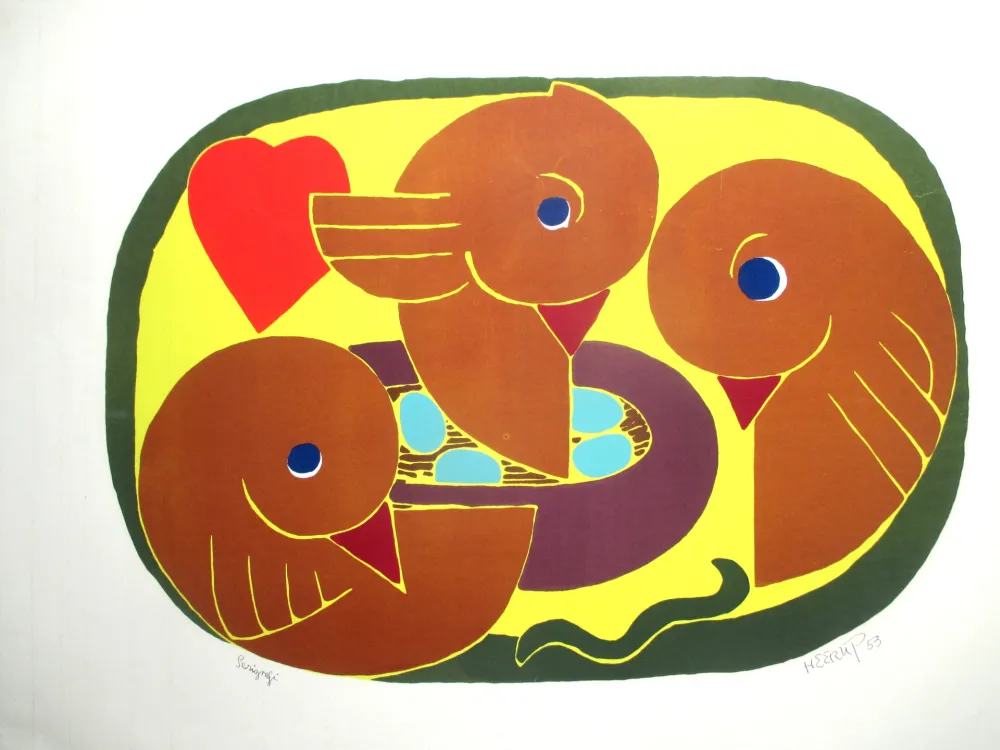 Zeefdruk Heerup - The Birds Nest