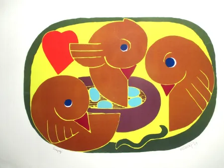 Zeefdruk Heerup - The Birds Nest