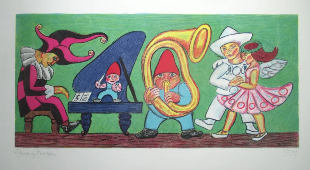 Lithografie Heerup - The Dance and the Music