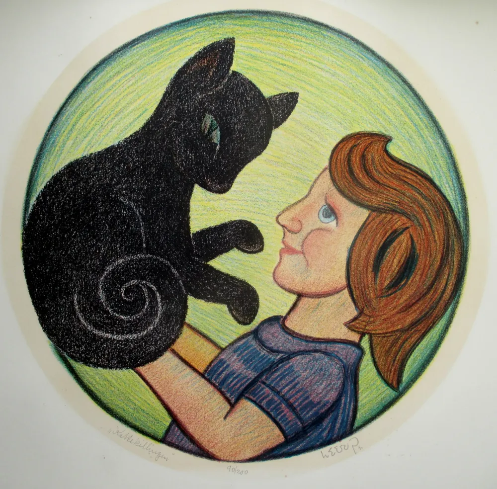 Lithografie Heerup - The Kitten