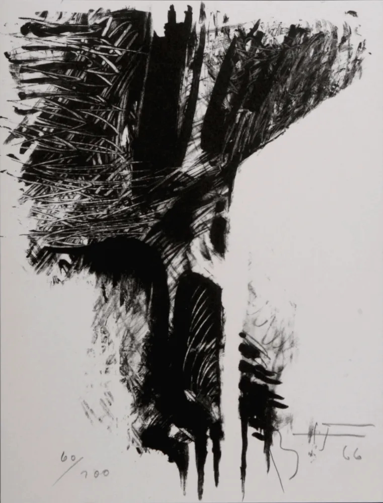 Lithografie Heiliger - Abstract Composition, 1966 - Hand-signed!