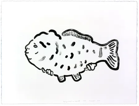 Lithografie Henin - Auportrait en carpe XV