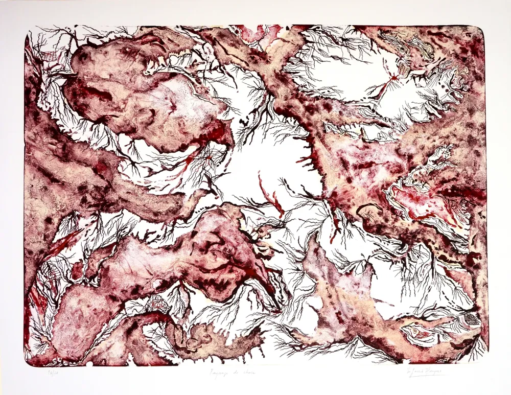 Lithografie Henriquez - Paysage