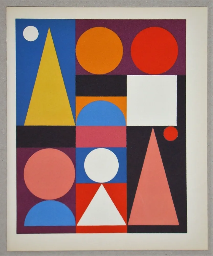 Zeefdruk Herbin - Composition Jaune