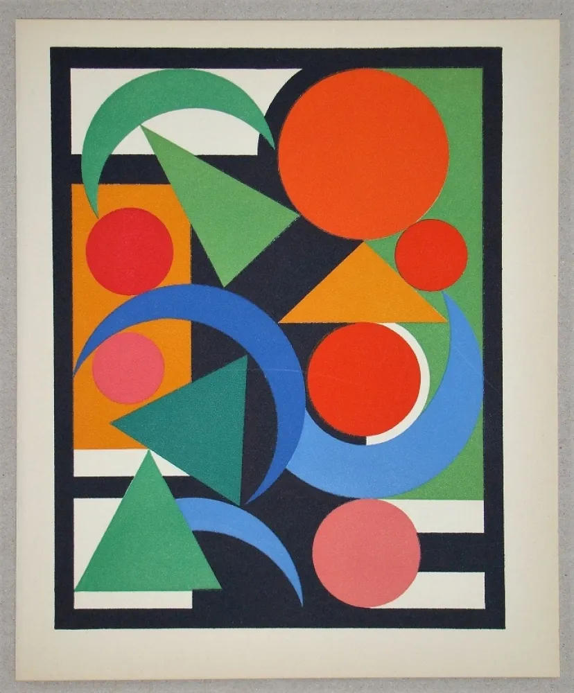Zeefdruk Herbin - Composition Oiseau