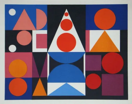 Zeefdruk Herbin - Composition sur le mot Fer Acier