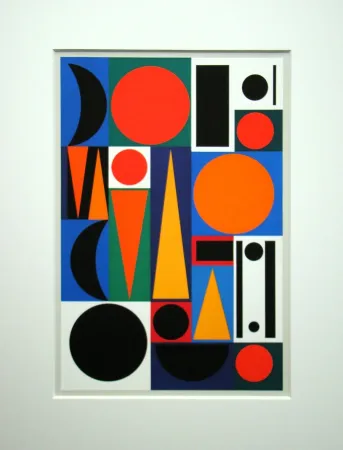 Zeefdruk Herbin - Composition sur le mot Ri, 1950
