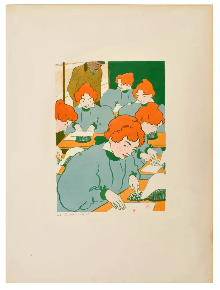 Lithografie Hermann-Paul - Les petites Machines à écrire