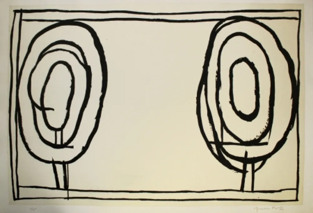 Aquatint Hernandez Pijuan - Cases i arbres 3