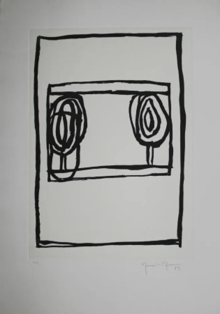 Aquatint Hernandez Pijuan - Dos arbres