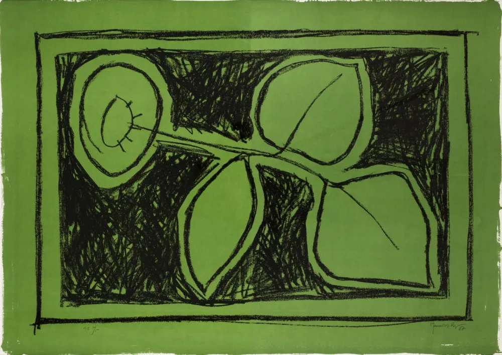 Lithografie Hernandez Pijuan - Flor verde
