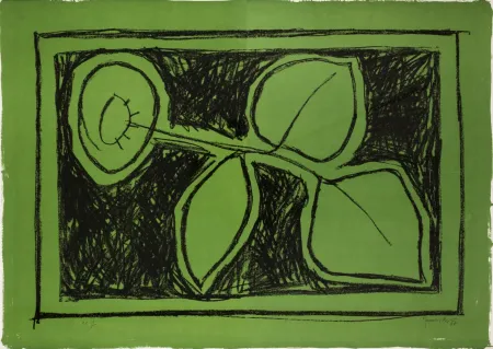 Lithografie Hernandez Pijuan - Flor verde