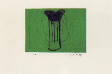 Multiple Hernandez Pijuan - Gerro i flor sobre verd