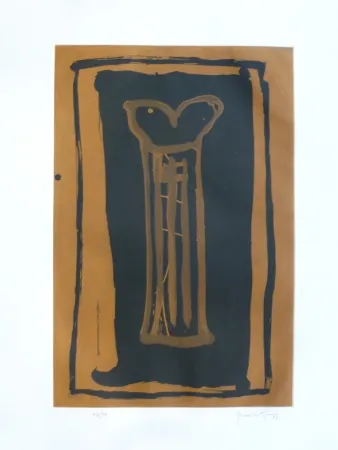 Aquatint Hernandez Pijuan - Gerro ocre