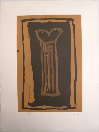 Aquatint Hernandez Pijuan - Guerro Ocre