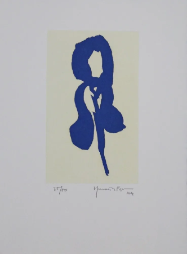 Aquatint Hernandez Pijuan - Iris blau IV / Blue Iris IV