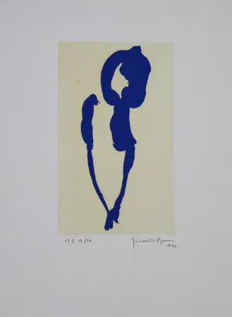 Aquatint Hernandez Pijuan - Iris blau VII / Blue Iris VII
