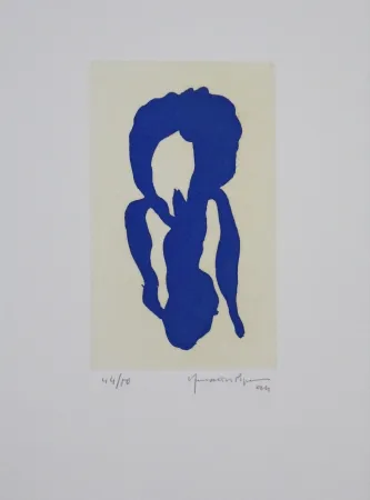 Aquatint Hernandez Pijuan - Iris blau X / Blue Iris X