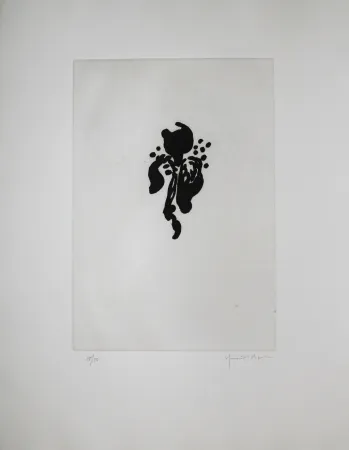 Aquatint Hernandez Pijuan - Iris negre I (Black Iris I)