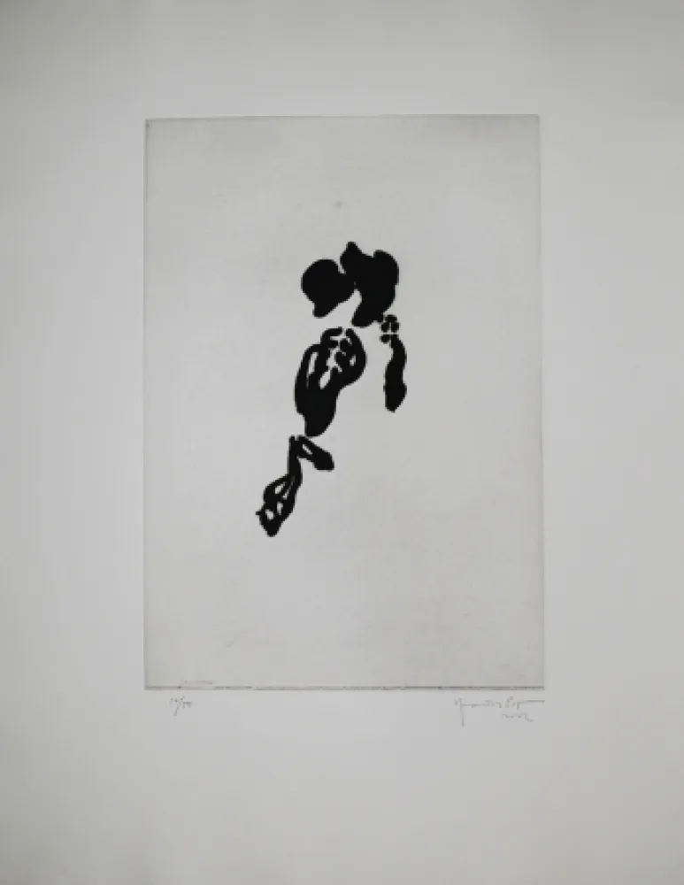 Aquatint Hernandez Pijuan - Iris negre II (Black Iris II)