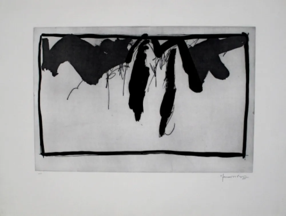 Ets En Aquatint Hernandez Pijuan - Paisatge amb xiprers II / Landscape with Cypresses II