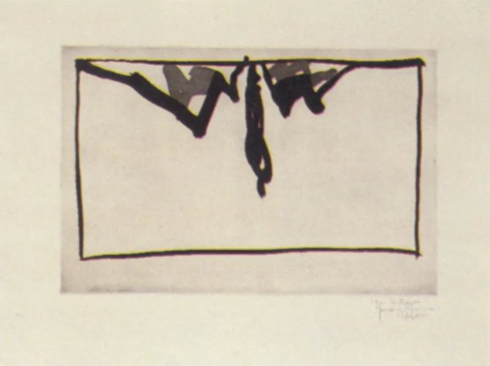 Aquatint Hernandez Pijuan - Paisatge amb xiprers- IV