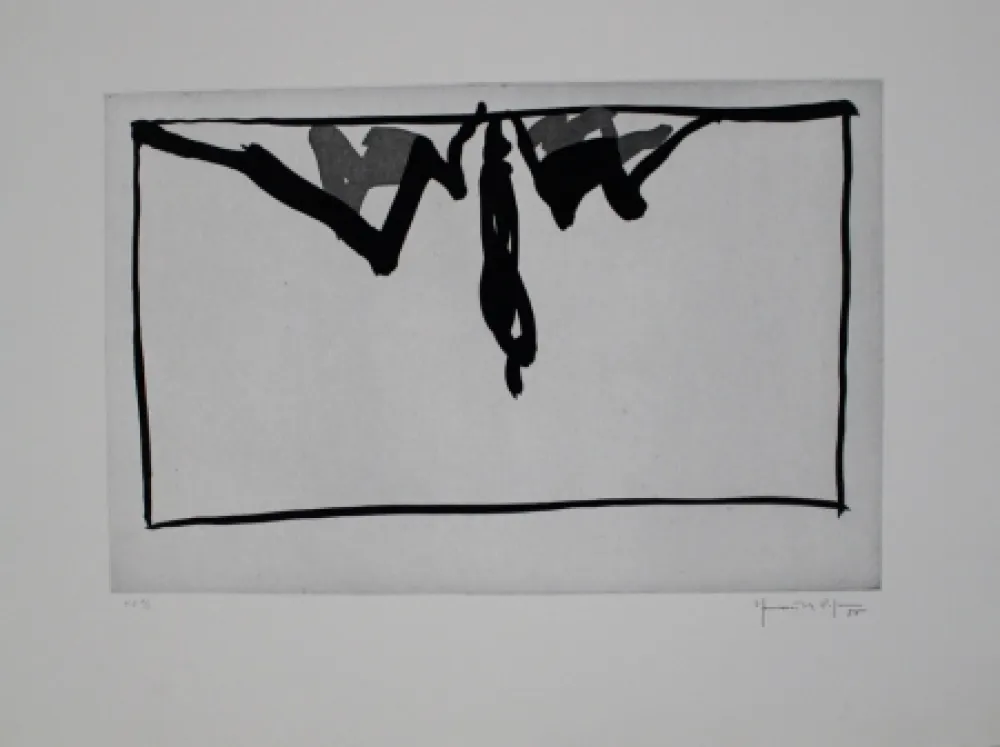 Aquatint Hernandez Pijuan - Paisatge amb xiprers IV / Landscape with Cypresses IV