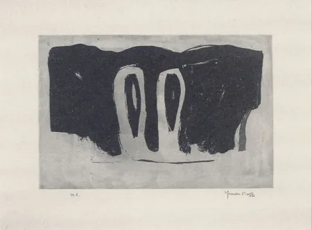 Aquatint Hernandez Pijuan - Xiprers en el paisatge