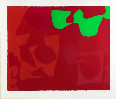 Zeefdruk Heron - Small Red January 1973: 2 