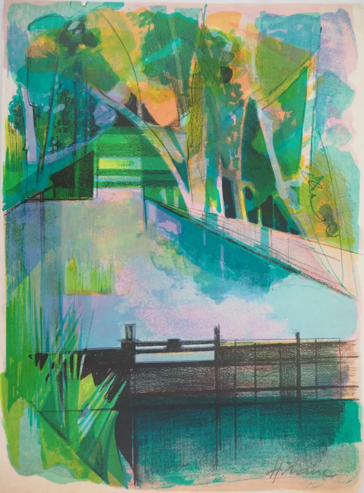Lithografie Hilaire - L’écluse