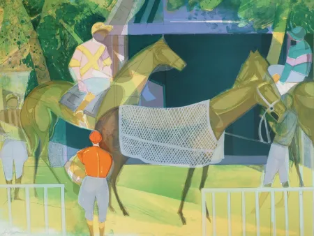 Lithografie Hilaire - Normandie, Le centre équestre