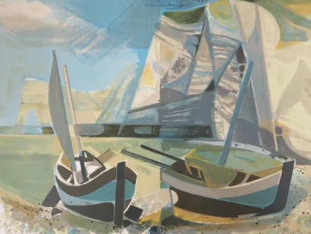 Lithografie Hilaire - Normandie, les falaises d'Etretat