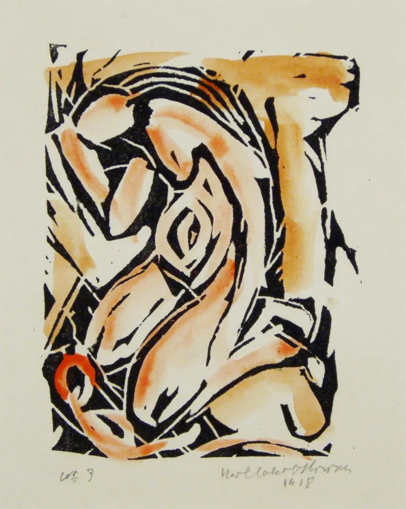 Houtsnede Hirsch - Madonna