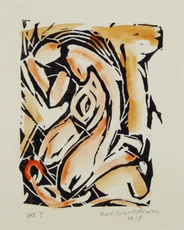 Houtsnede Hirsch - Madonna